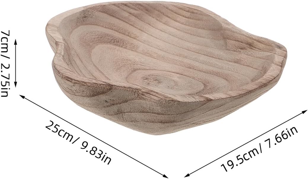 Wooden Bird Bath Bowl, Shallow Garden Basin for Wildlife