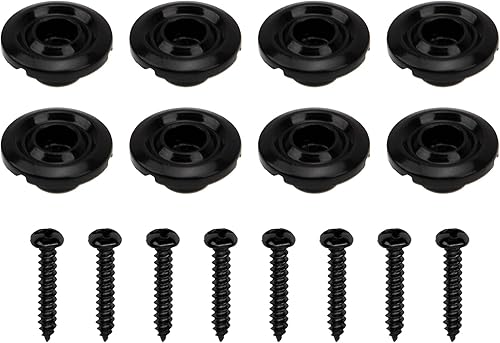 Guías de retención de cuerdas de Yootones Bass Guitar con tornillos de montaje compatibles con piezas de bajo (negro)