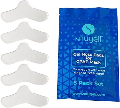 Snugell CPAP Nose Pads 5-Pack Universal Fit for Most CPAP Masks Provides Enhanced Comfort During Sleep Therapy Reusable Up to 15 Times- Ideal for Reducing Pressure and Preventing Skin Irritation