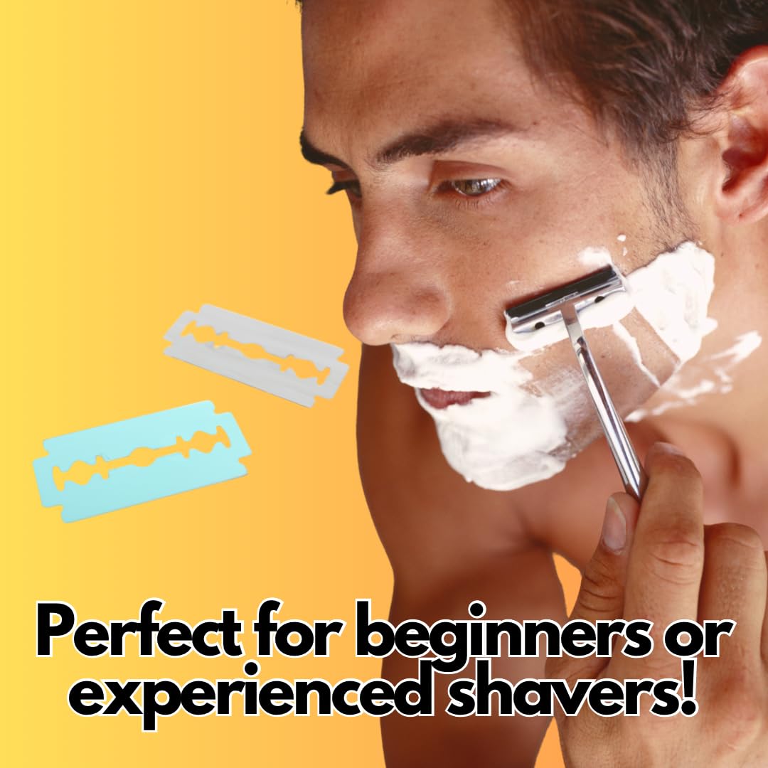 GENTS Double Edge Safety Razor Blade Variety Pack, 120 Count Razor Blade Sample Pack with Styptic Powder - Image 5