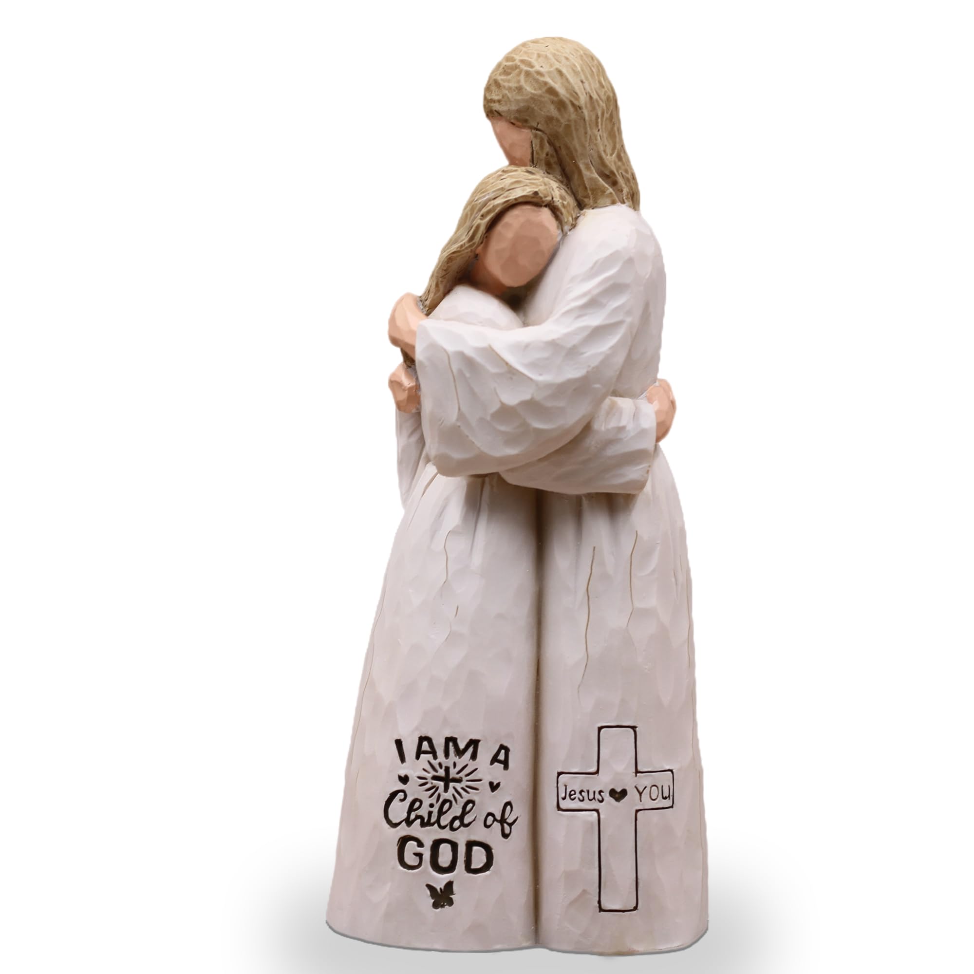 Jesus Embracing Woman-Christian Gifts for Women, Religious Gifts for Women, Baptism Gift for Girl, Sculpted Hand-Painted Figurine