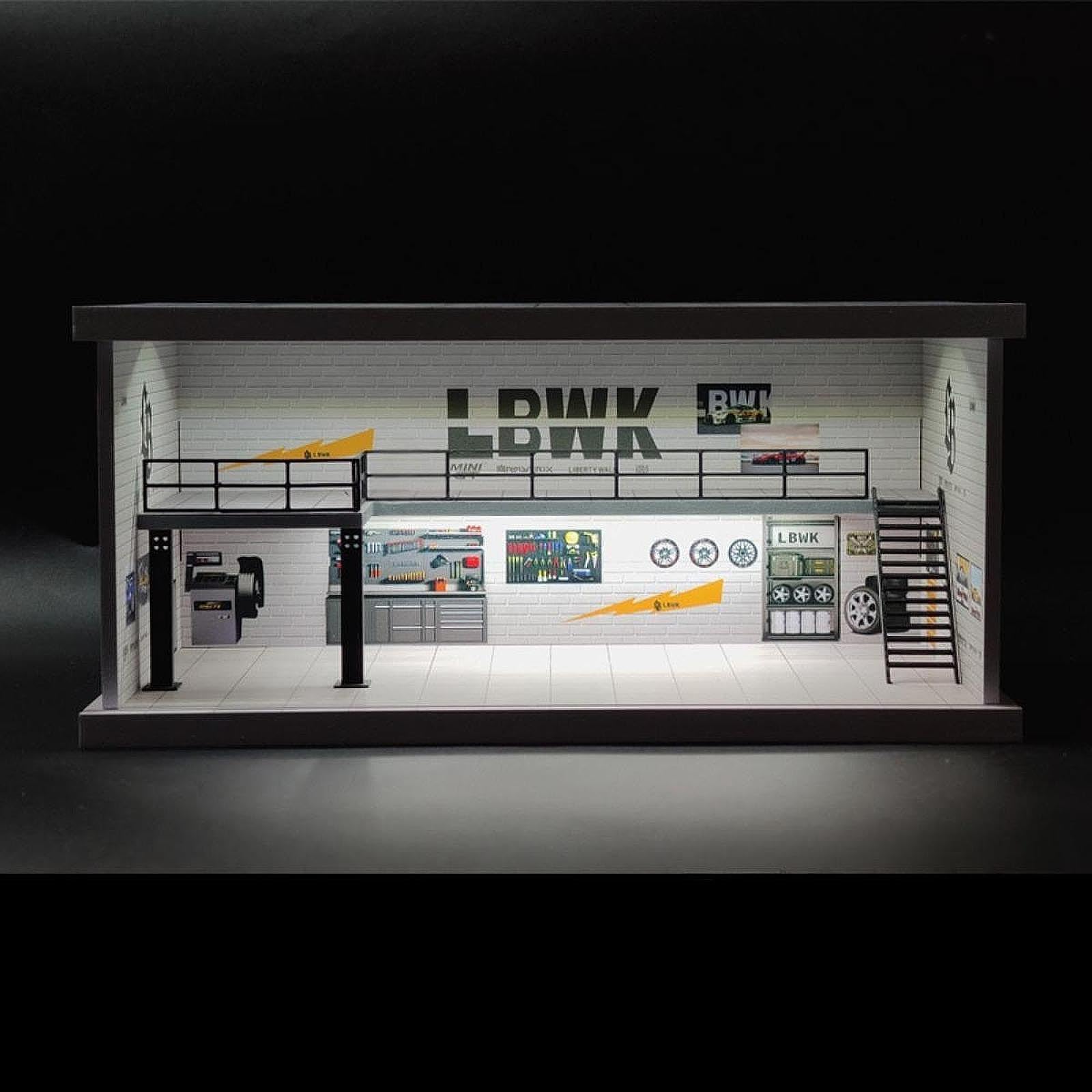 Milageto Vitrine für 1/64-Modellautos aus Metallguss, Aufbewahrungsmöglichkeit für Modellautos, Schutz für die Vitrine, Tischdekoration, Miniaturszene, Style A