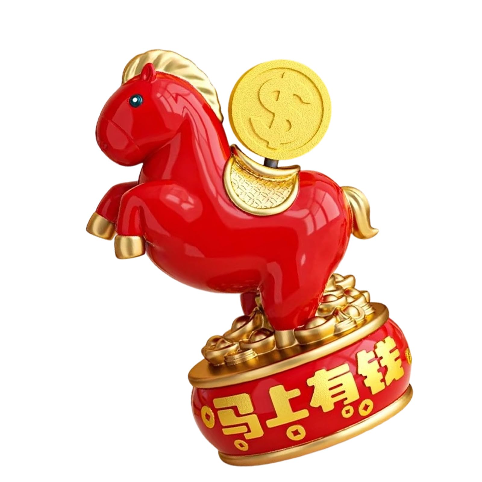 Figuras de caballo de año nuevo chino, adorno de escritorio, estatuas de resina del zodiaco que traen la suerte, riqueza, decoración de oficinas en el hogar, estatuas de caballos