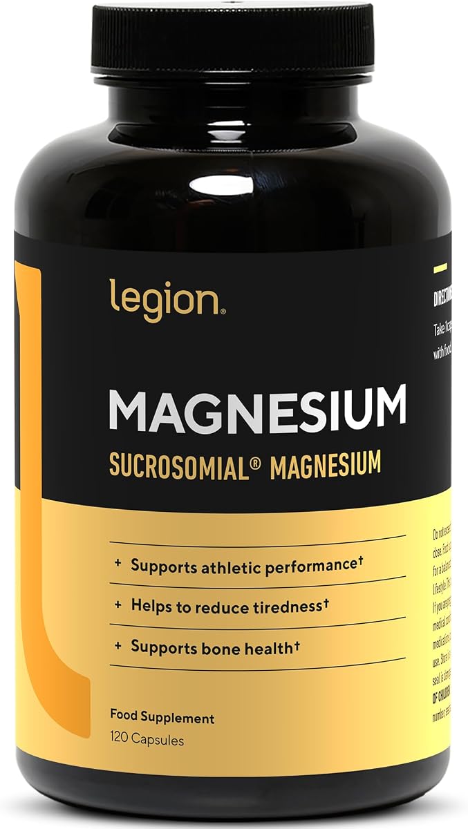 Legion Sucrosomial Magnesium Supplements - High Absorption Magnesium Supplement for Women & Men - Magnesium Mineral Supplements to Help Boost Athletic Performance & Overall Health - 120 Servings