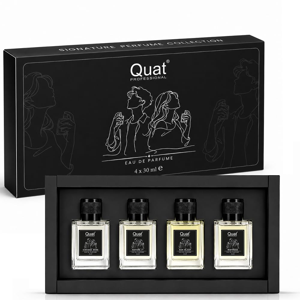 Signature Perfume Collection EDP, 4x30 ml | 4 Unique Fragrances, Vintage Wine & Mistress, Nature 1st & Sun Blast, Spray Bottles, Gift Box Set-image-12