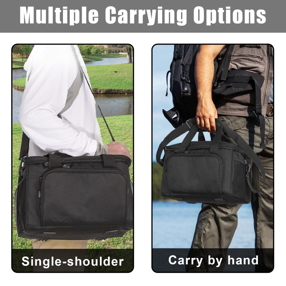 Bolsa para aparejos de pesca, con varios bolsillos, impermeable, para agua salada y agua dulce, Negro , Classique