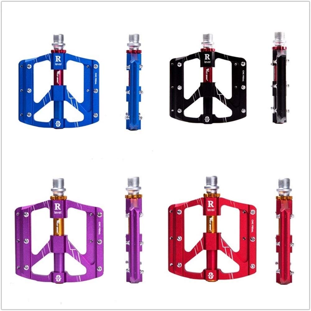 Pedales Bicicleta Pedal de Bicicleta de MTB Camino de la Bicicleta Pedales Plataforma púrpura aleación de Aluminio de 3 rodamiento Sellado Ultraligero Bici Pedales 56