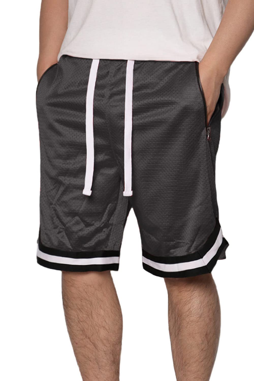 URBANJ Mens Athletic Mesh Basketball Shorts with Pockets Quick Dry Activewear