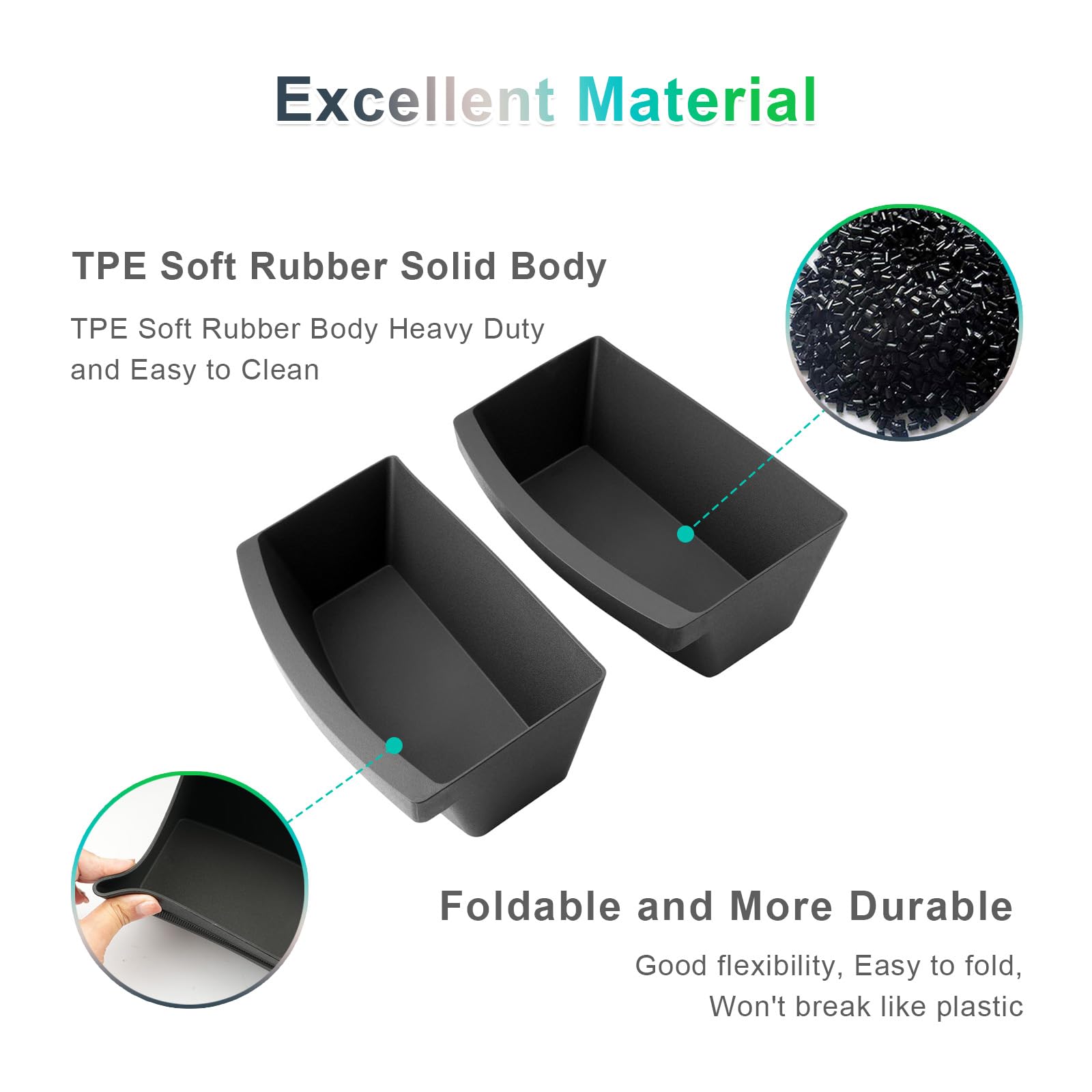 GAFAT Tesla Model Y Juniper Standard Premium 2025 2026 2027 Caja de Almacenamiento debajo del Asiento, Accesorios Organizador Oculto TPE, Antideslizantes & Impermeables [Fila Delantera 2 PZS]