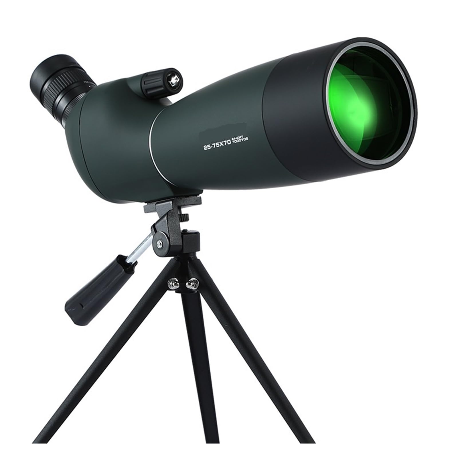 25-75x70 Zoom HD Monokularowy Luneta FMC Wodoodporny Teleskop Ze Statywem Do Strzelania Birding Camping Polowanie Zakres Optyki WyraźNe PowięKszenie(Green With tripod)