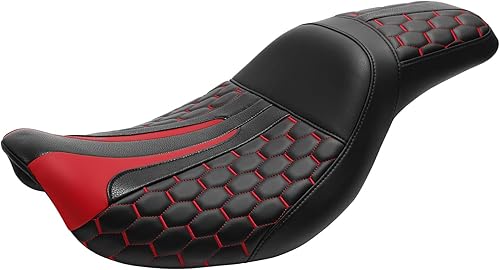 Miniatura 10 de TCT-MOTORPARTS Asiento de pasajero negro de 2 plazas para Harley Dyna FXDL FXDB 2006-2017