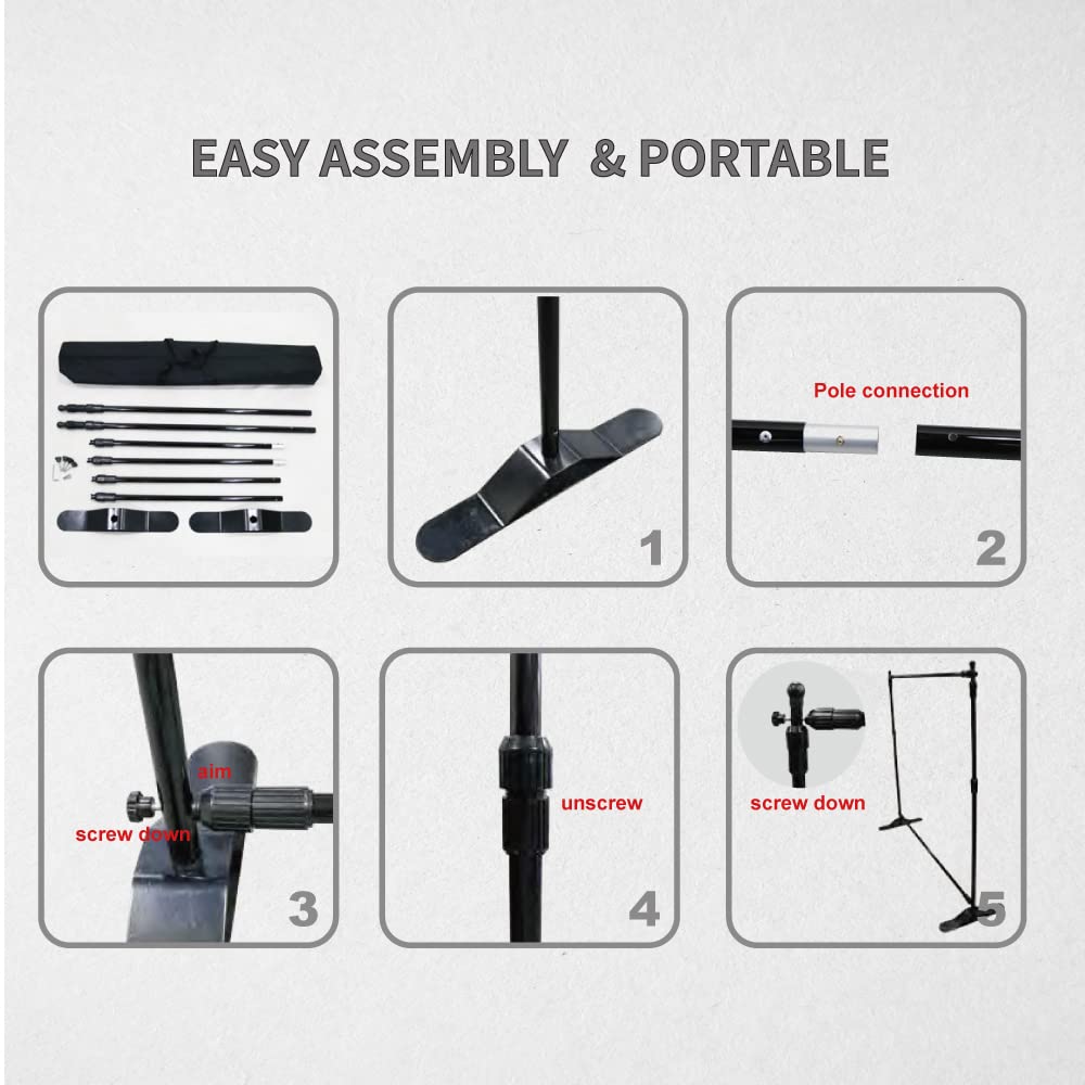 Display Factory USA 8' Telescopic Photography Banner Stand Step and Repeat Display Adjustable Backdrop Wall Trade Show Background Stand with Printing (8*8 Hardware Only)