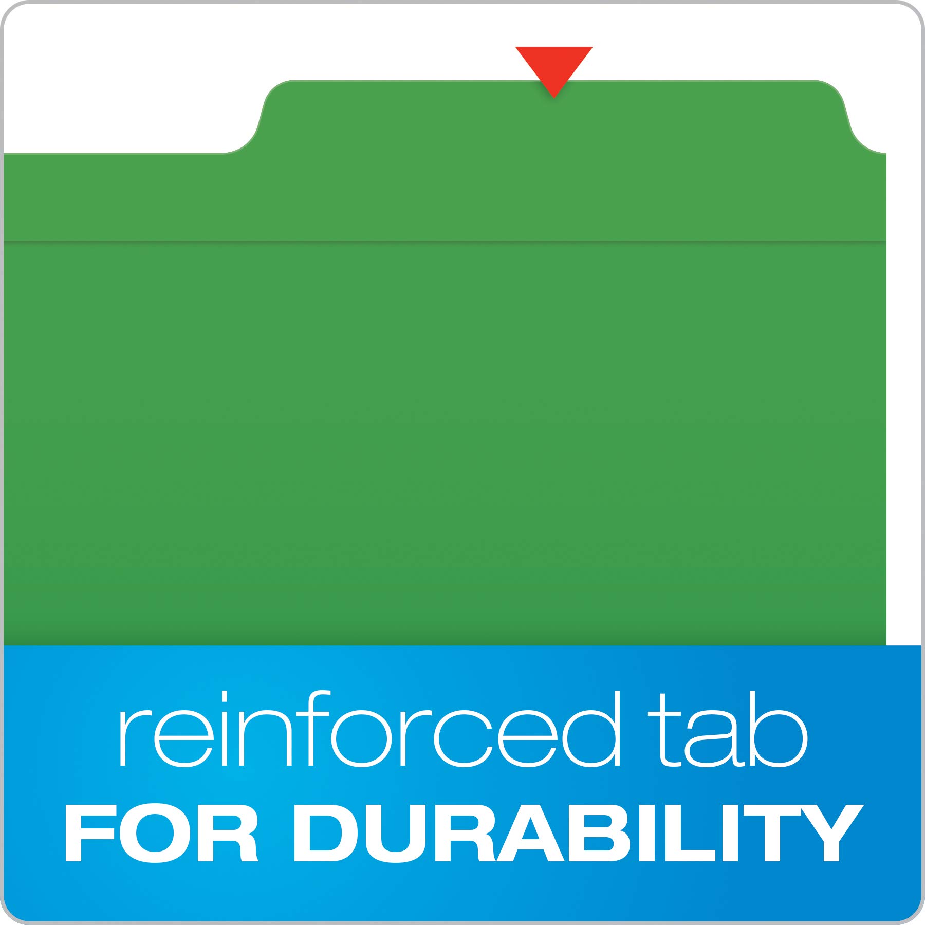 Pendaflex 22140GW lot de 50 chemises cartonnées à fermoir, 2 fermoirs, format lettre, languettes 1/3 gauche, droite et centre, vert