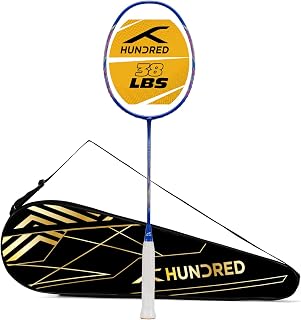 Hundred Atomic X 38 CTRL Carbon Fibre Unstrung Badminton Racket with Full Racket Cover for Intermediate Players (82g, Maxi Price In India