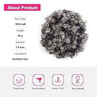 Vista 2 de Yinmei Baibian Extensión de cabello afro con cordón para coleta de caballo con cordón para mujeres negras, moño rizado, ondulado, corto, mini afro