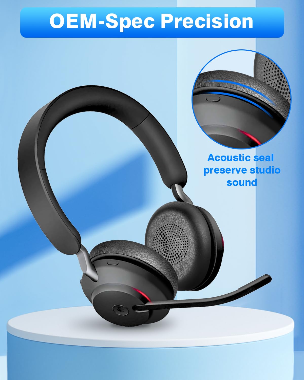 1 Paire Mousse Casque Pour Jabra Evolve2 65/Evolve2 40 Pour Jabra Elite 45H Coussin Coussinets De Rechange