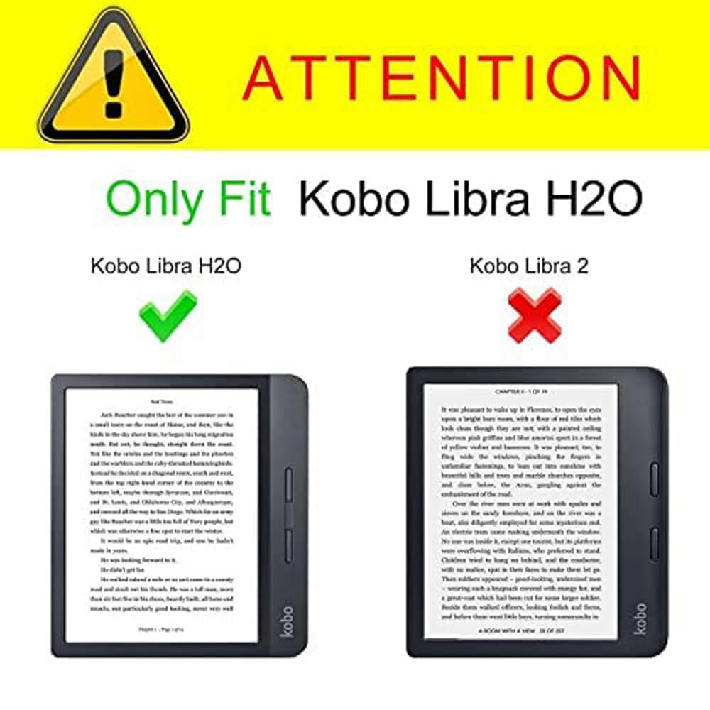 Case for 7-inch Kobo Libra H2O N873 e-reader case with magnetic holder, soft TPU N873 cover, and automatic wake-up function (Dark Green) - 2