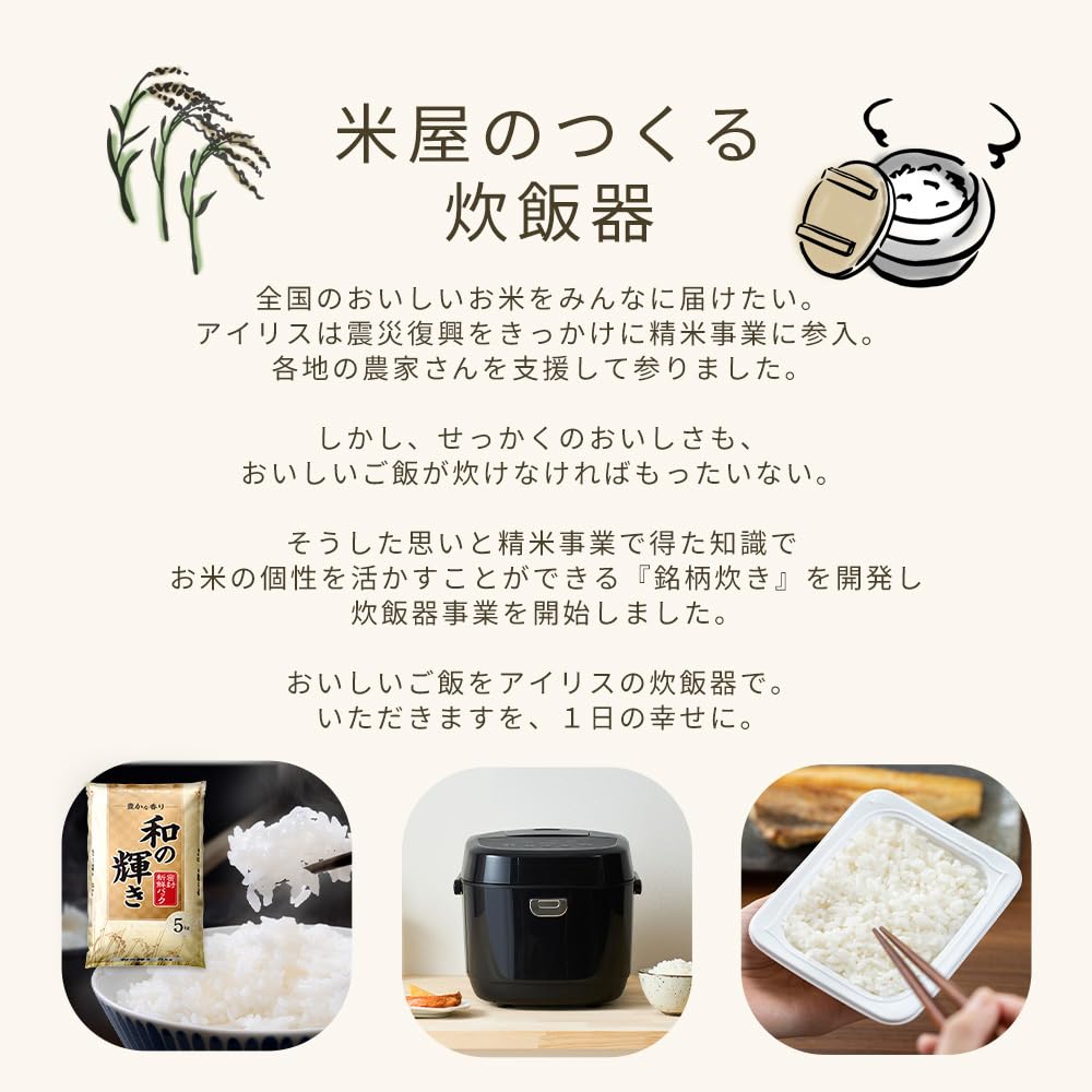 Amazon | 【米屋のつくる炊飯器】アイリスオーヤマ IHジャー炊飯器 3合