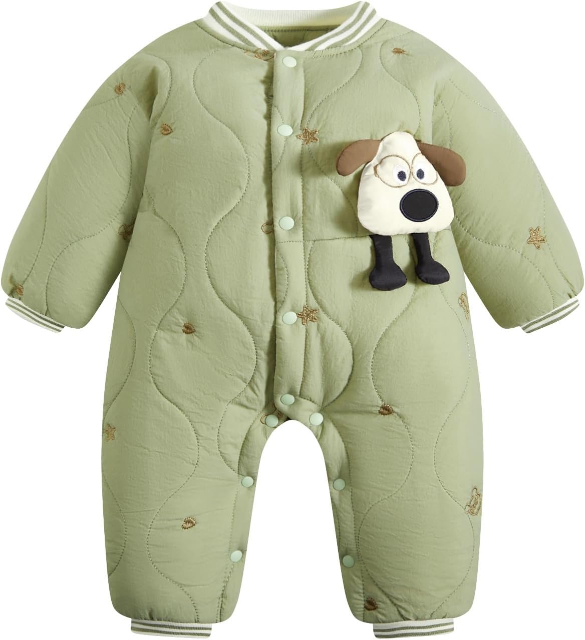 JiAmy Baby Snowsuit Infant Printed Winter Onesie Baby Button Thin Fall Winter Outfits Romper 3-12months