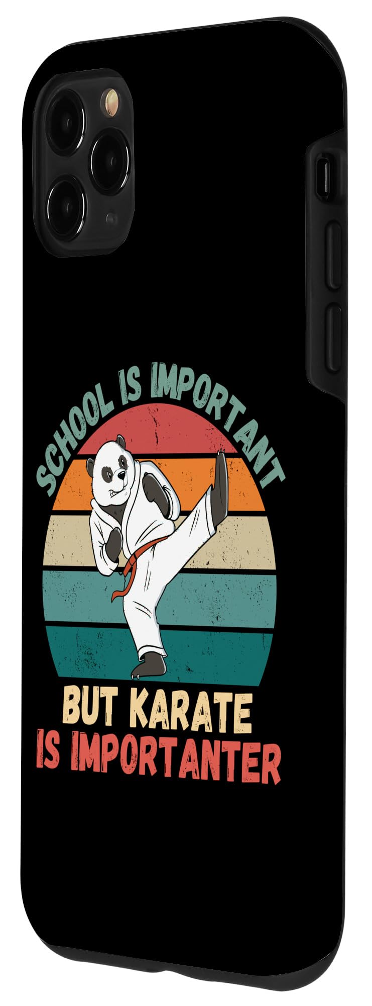 iPhone 11 Pro Max Retro Panda School Is Important Karate Is Importanter Case - Image 2