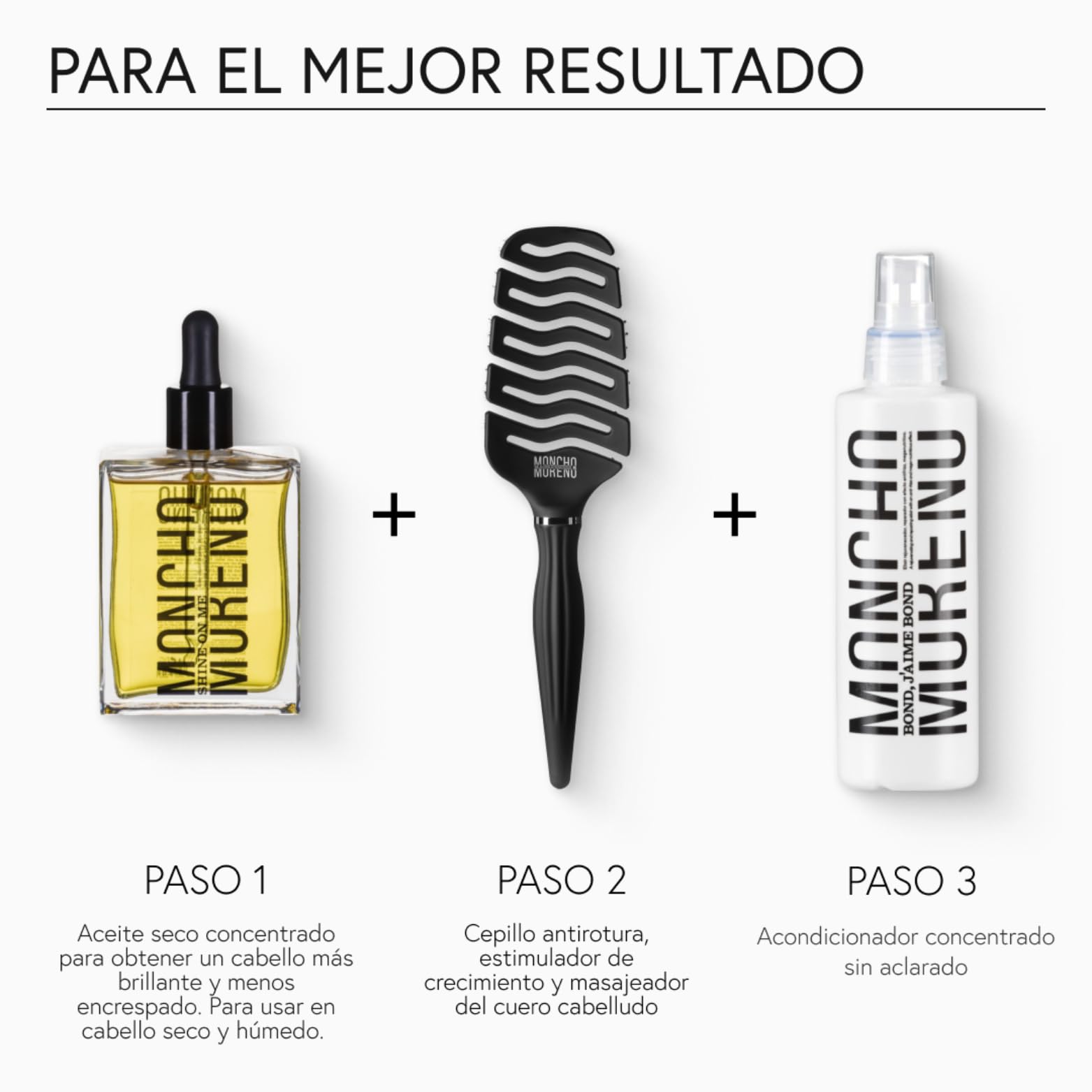 MONCHO MORENO Shine On Me - Aceite Reparador Antifrizz con Aceite de Argán y Vitamina E - Fortalece y Aporta Brillo sin Engrasar - Sérum para Cabello Seco y Dañado (50 ml)