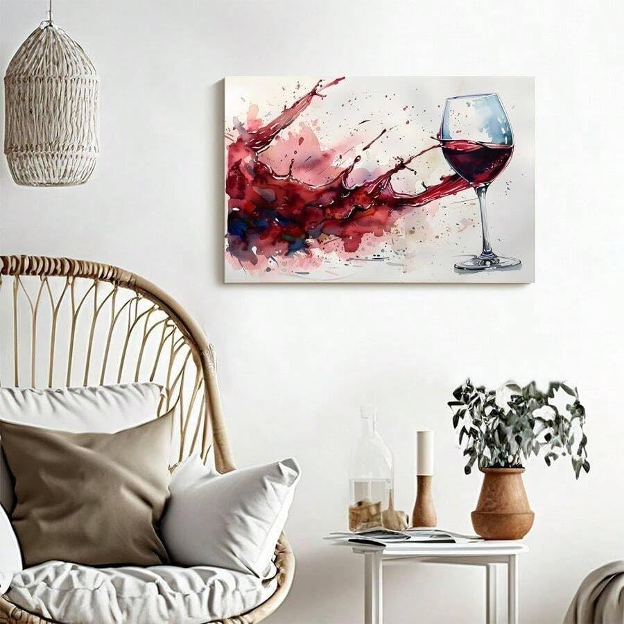 Tableau vin rouge aquarelle pour exprimer votre passion de l'art - 2