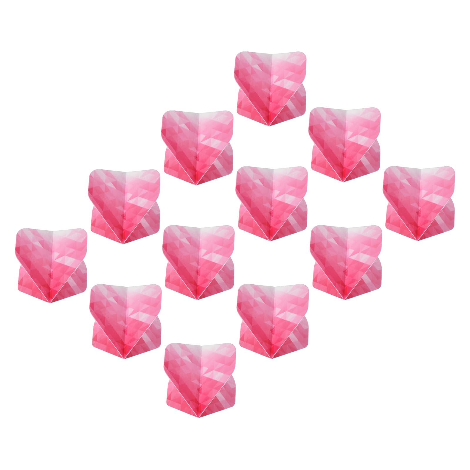 M METERXITY 12 Pack Dart Flights - Geometric Style PET Darts for Steel Tip, Apply to Darts Game/Party/Entertainment (Pink, White)