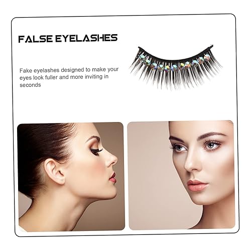 Miniatura 4 de 5 pares de pestañas postizas de diamante para bailar en escenario de rendimiento duro