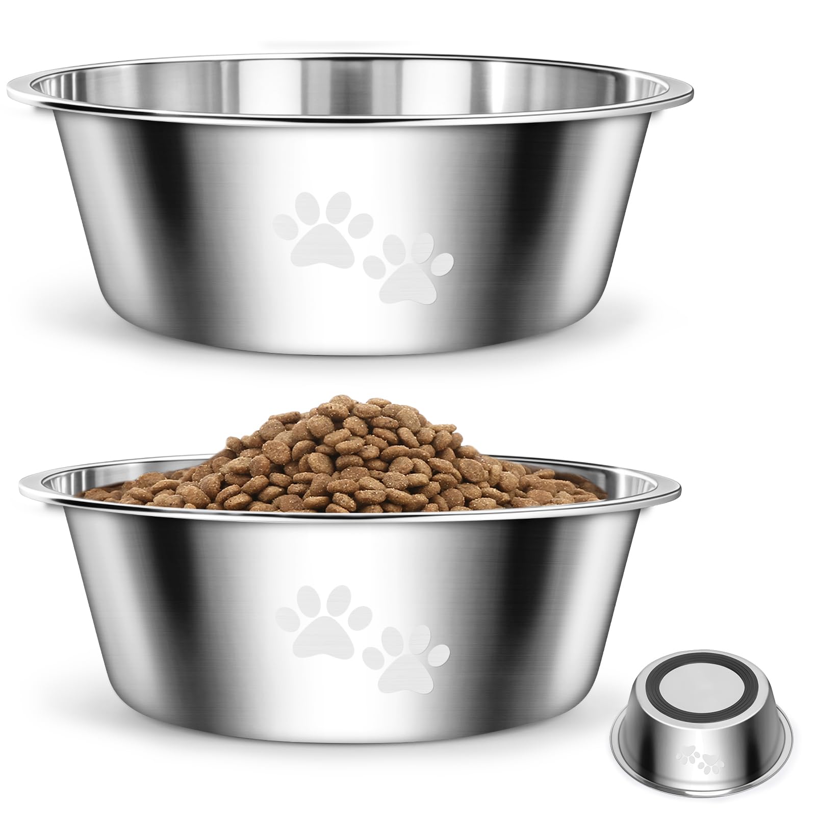 Edelstahl Hundenapf Set 2x900ml - Rutschfester Futternapf Mit Silikonboden