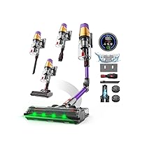 Linkifly A12 Aspirapolvere Senza Fili, 8 in 1 Combo Lavapavimenti, 48Kpa 550W 70Min, Touch Schermo, Aspirapolvere Pieghevole con Ricarica A Parete per Tappeti Domestici, Auto, Peli di Animali