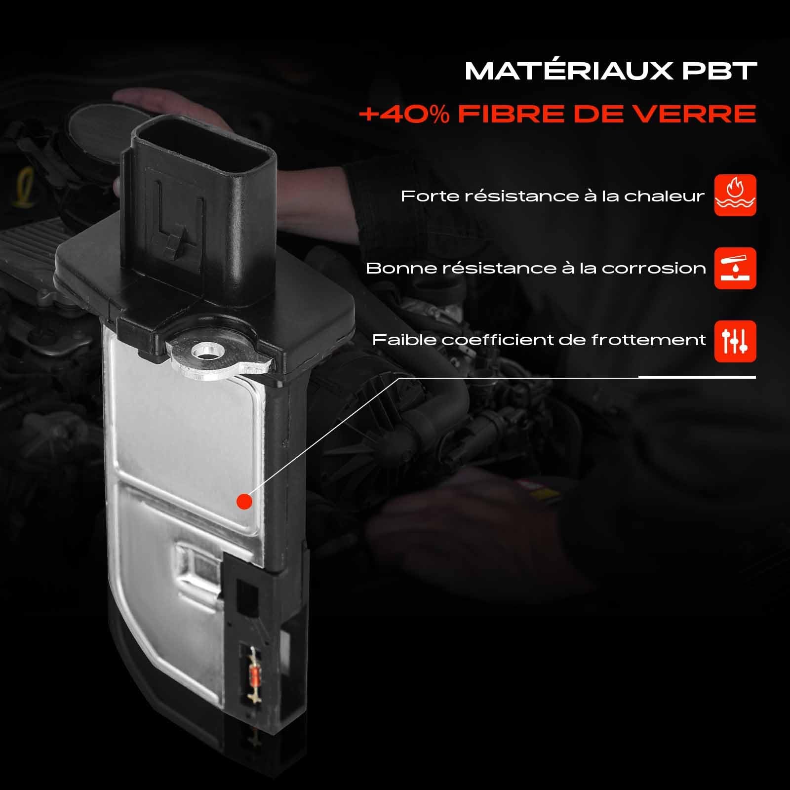 Frankberg Capteur de masse d'air à 4 broches 8V2Z12B579A | Compatible avec: Bus Transit V363 FAD FBD, S-Max WA6, Plateau/châssis Transit FF FM FN, châssis-plateau Jumper