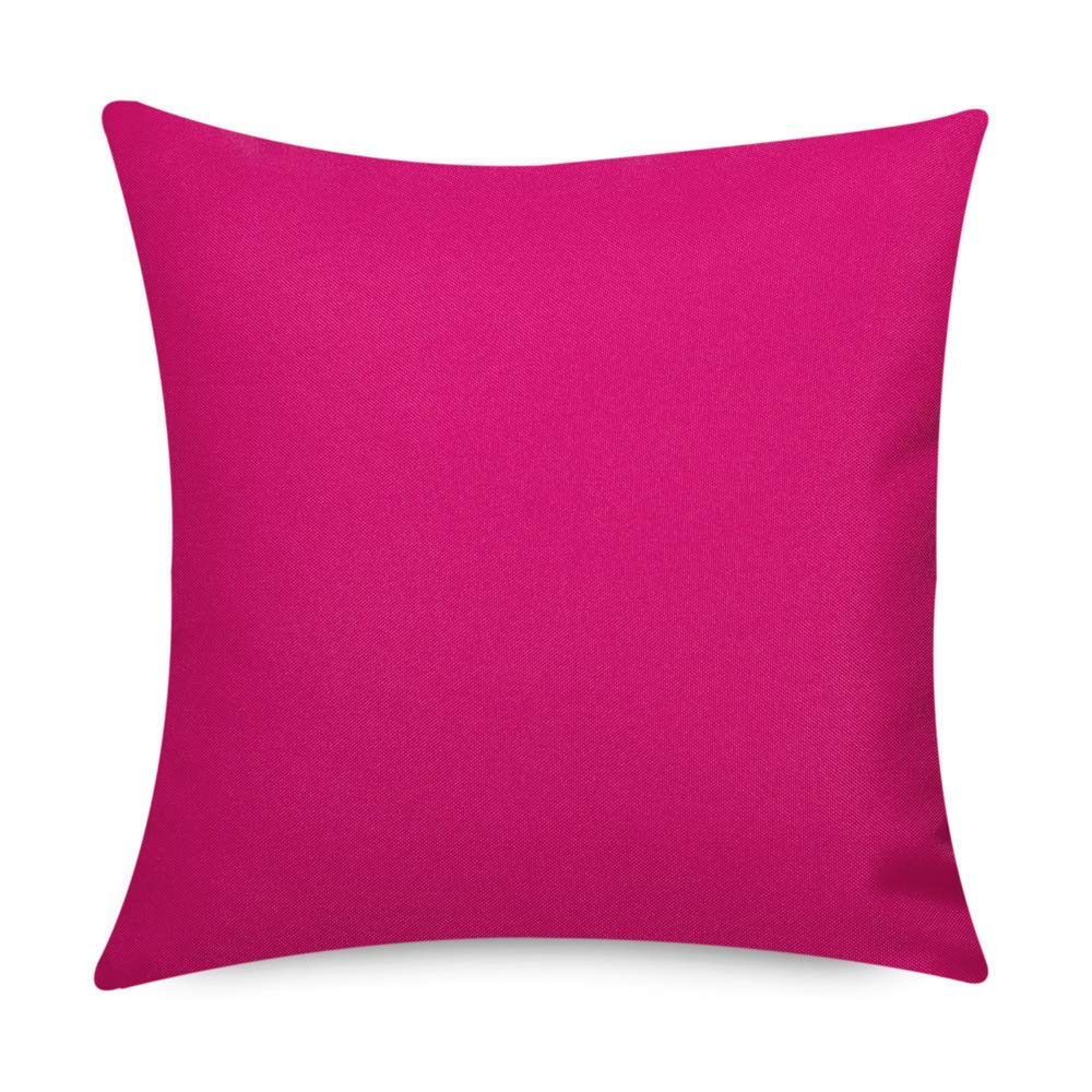 Bean Bag Bazaar Outdoor Cushions Filled, Plain Collection, Pink, Set of 4, 43cm x 43cm, Water Resistant, Pink Outdoor Cushions for Garden Furniture, Garden, Patio