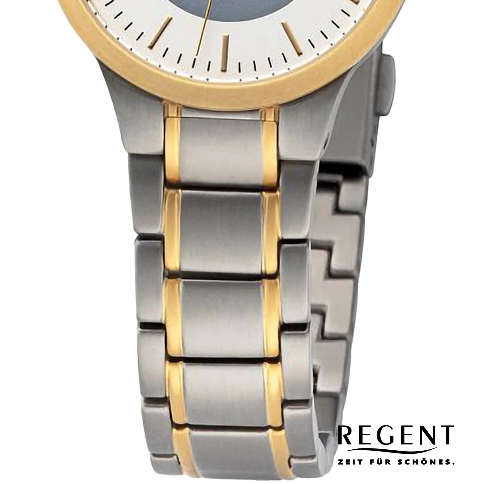 Zegarek solarny tytanowy Regent damski pasek metalowy Ø 30 mm (srebrny)