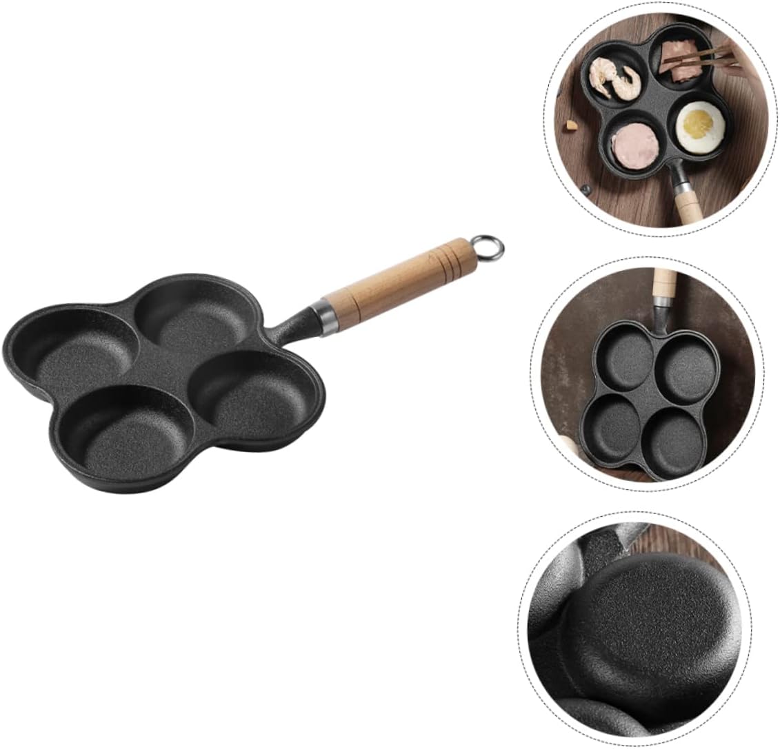 Cabilock Non-stick Frying Pan 4 Hole Skillet Easy to Clean for Breakfast Egg Cooking