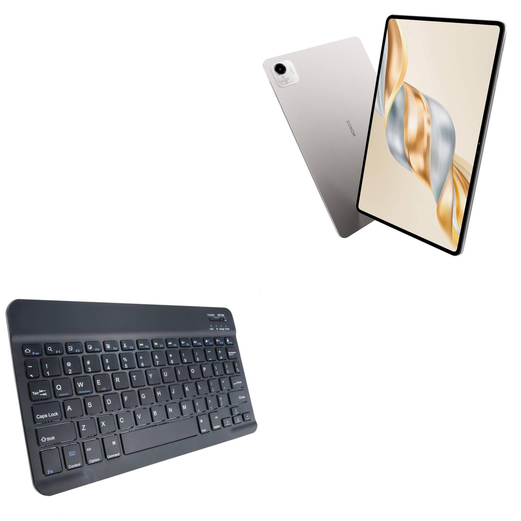 BoxWave Keyboard Compatible with Honor Pad X9a - SlimKeys Bluetooth Keyboard, Portable Thin with Chiclet-Style Keys - Jet Black