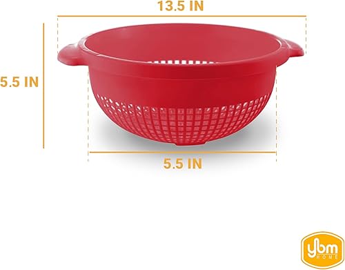 Miniatura 5 de YBM Home Colador de plástico profundo con asa, hecho de plástico seguro para alimentos, sin BPA, duradero y apto para lavavajillas, uso para pasta,