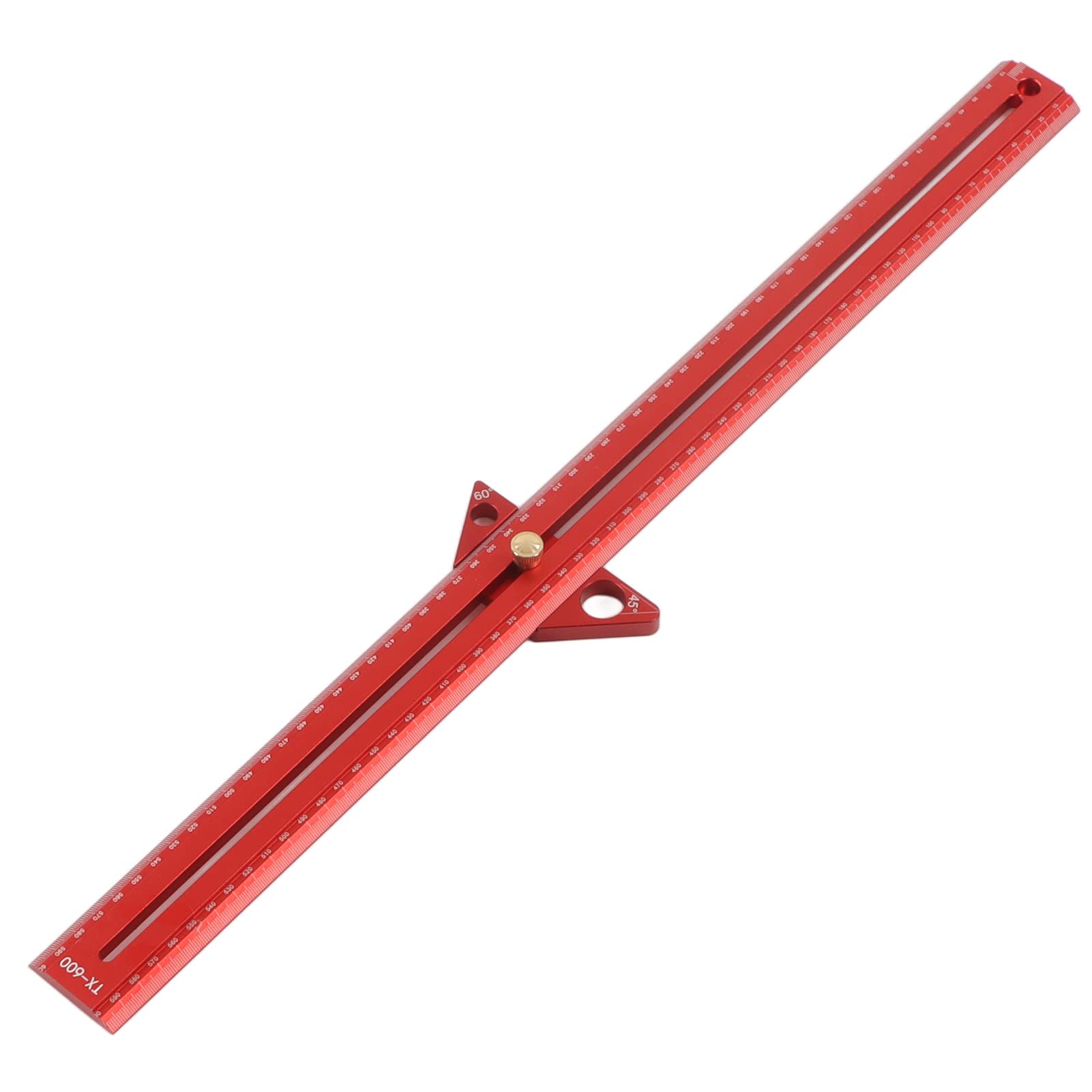 Linijka do pomiaru kąta w kształcie litery T do obróbki drewna Wielofunkcyjna aluminiowa stopowa przenośna linijka do pomiaru kąta (60 cm)