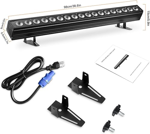 Miniatura 6 de Luz de arandela de pared de 180 W, 18 LED RGB, luz de concierto, barra de luz de escenario, soporte DMX y control de sonido con función de