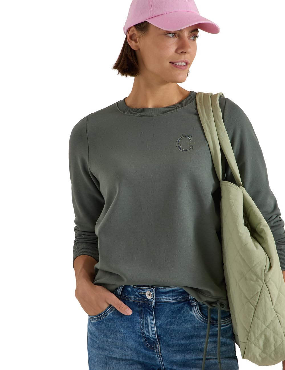 Cecil Damen Sweatshirt mit Rundhals und Tunnelzug