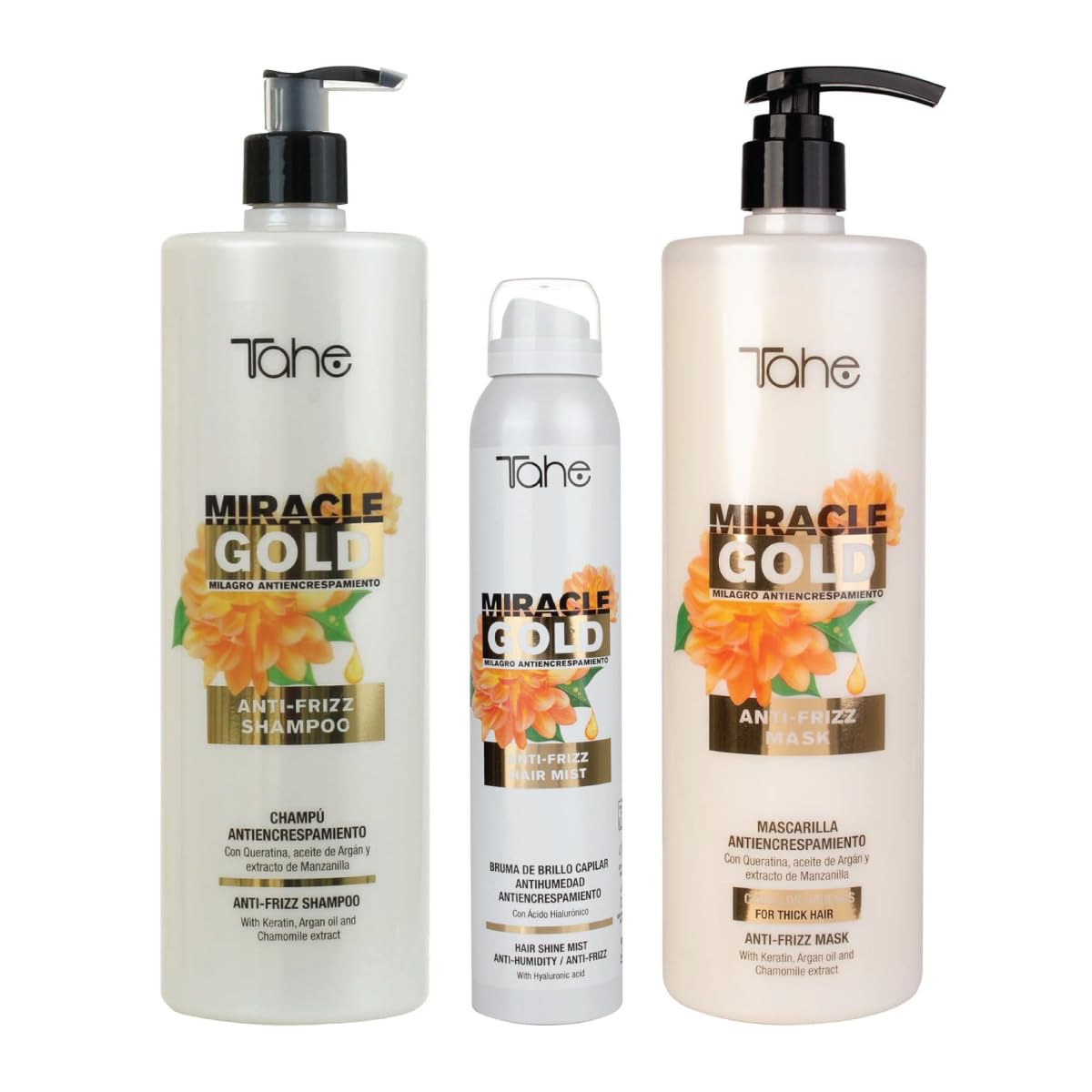 Amazon.com: Tahe Miracle Gold Frizz Control Big Kit - Shampoo