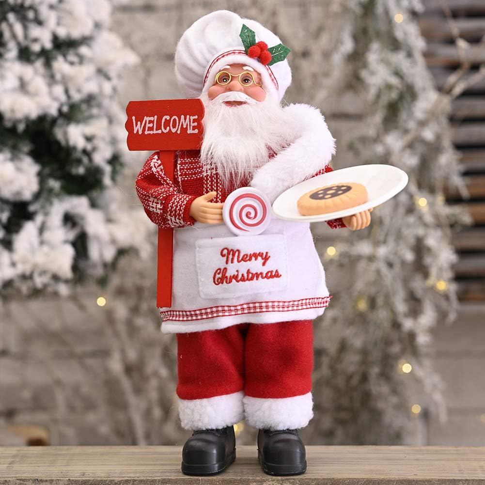 J-ouuo Christmas Santa Claus Figurine Desktop Santa Claus Figure Decoration Ornament Gift Doll Toy Table Decor Festival Present Home Ornament