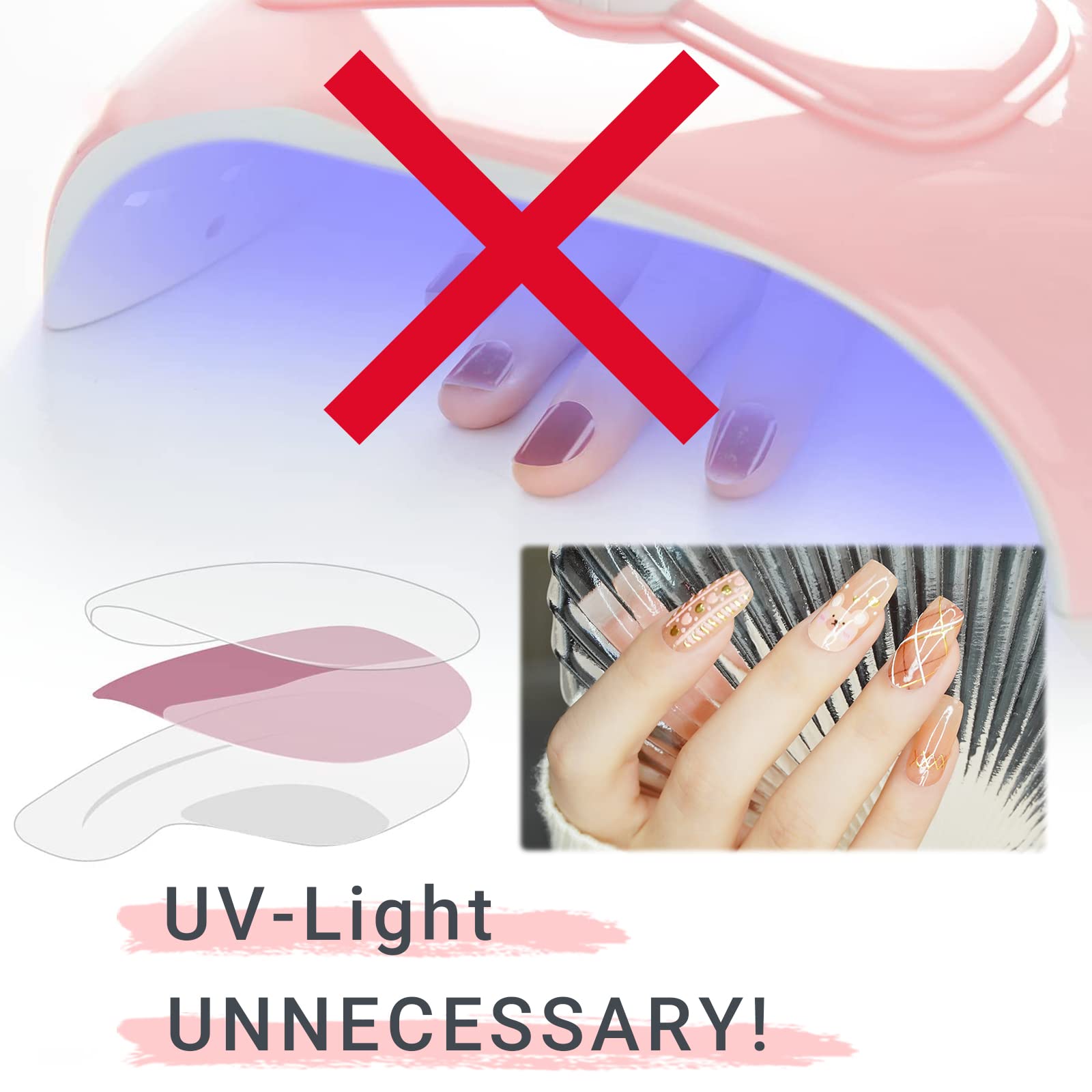 ANGALAXY ジェルネイルシール UVライト要らず 手用 ネイル パール