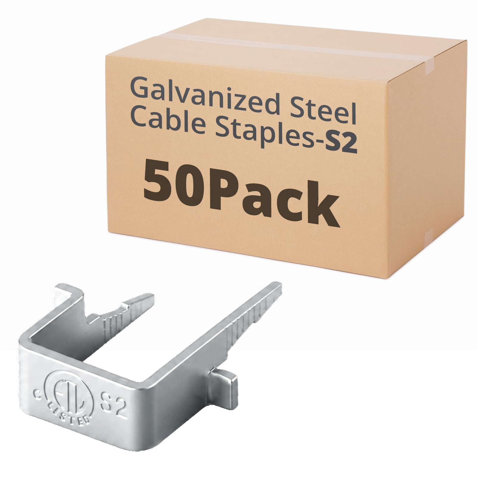 100-Pack Galvanized Cable Staples for 14/2-10/4 NM-B, ETL Listed — Amazon image 16