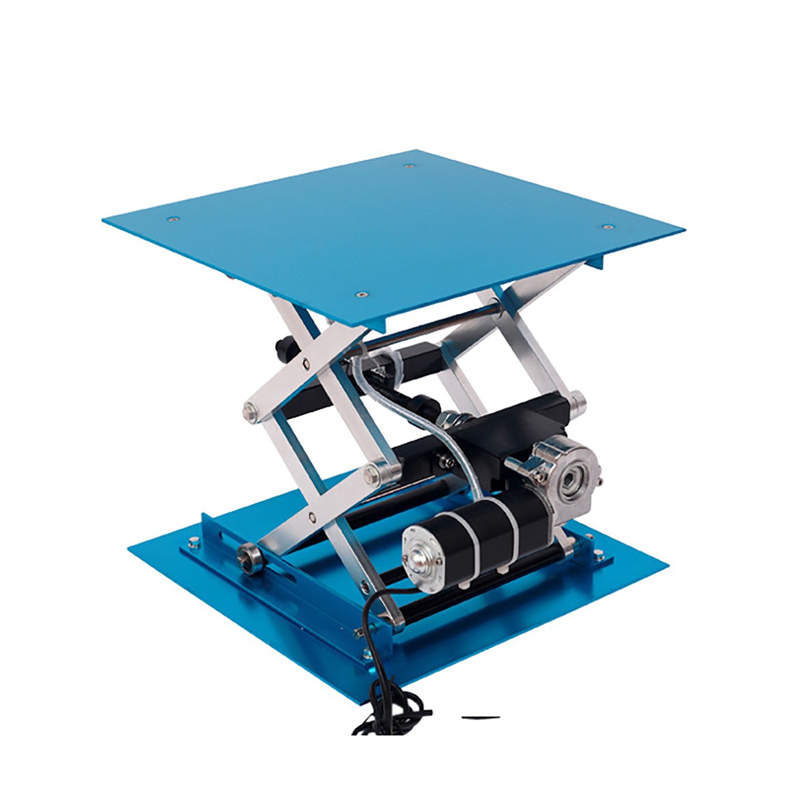 Elevador eléctrico, plataforma de elevación de laboratorio con control remoto, rango de altura 90-365 mm, tamaño de 250 x 250 mm, capacidad de 30 kg, velocidad de elevación de 22 s, ideal para