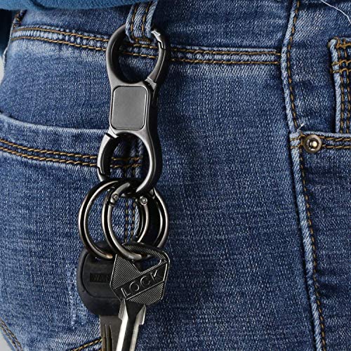 Daygos Key-Chain With Quick-Release Spring Clip Keyrings - Heavy Duty Car Keychain For Men Or Women,Black #TOP1