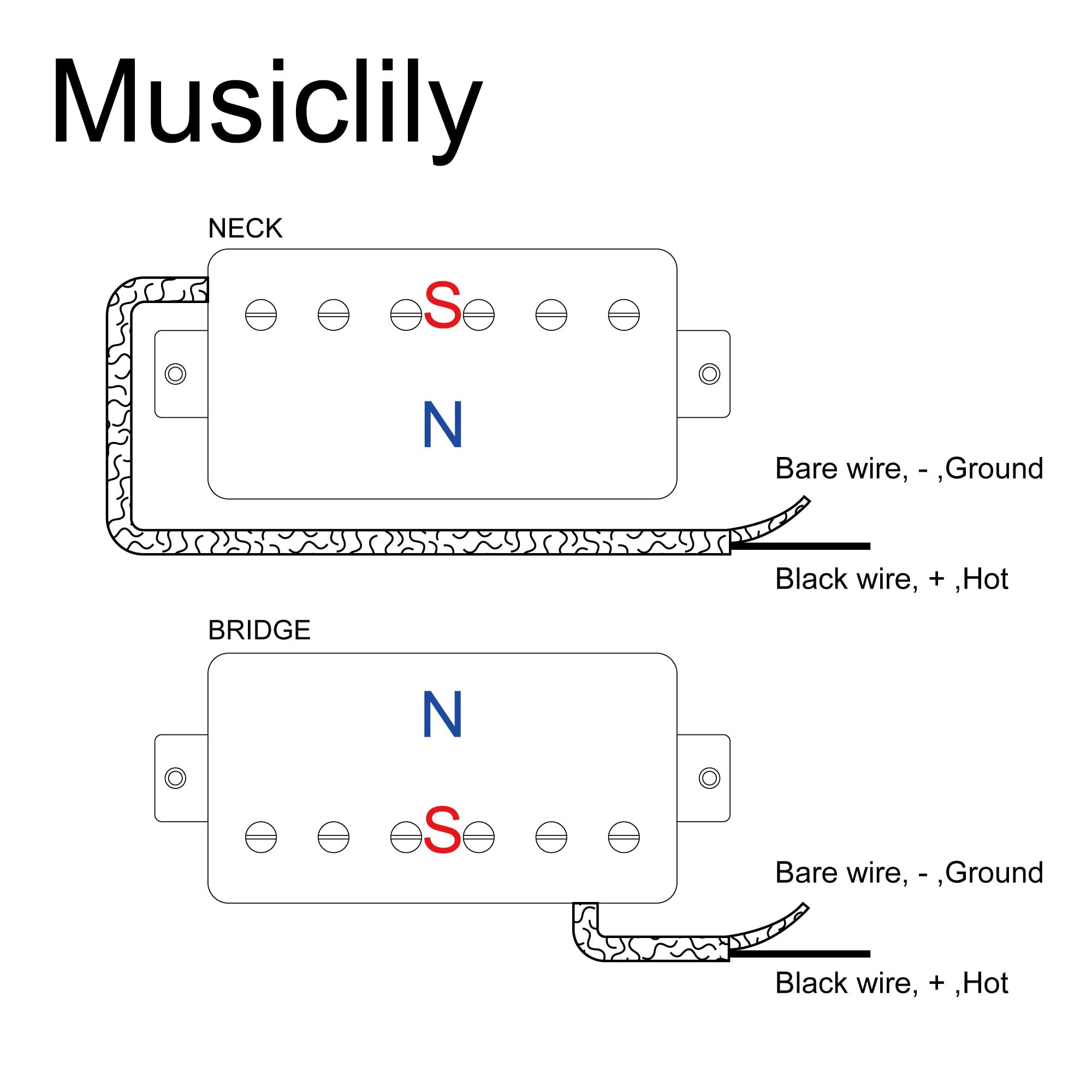 Musiclily Pro Alnico 5 LP-PAF Style Humbucker Element Neck Bridge Pickups Set 7.8K/16.6K for Les Paul SG style Electric Guitar, Chrome