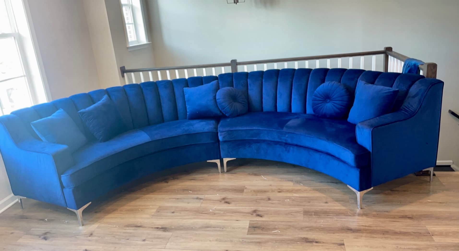 85/mo Finance Legend Furniture Curved Sofa Velvet Symmetrical