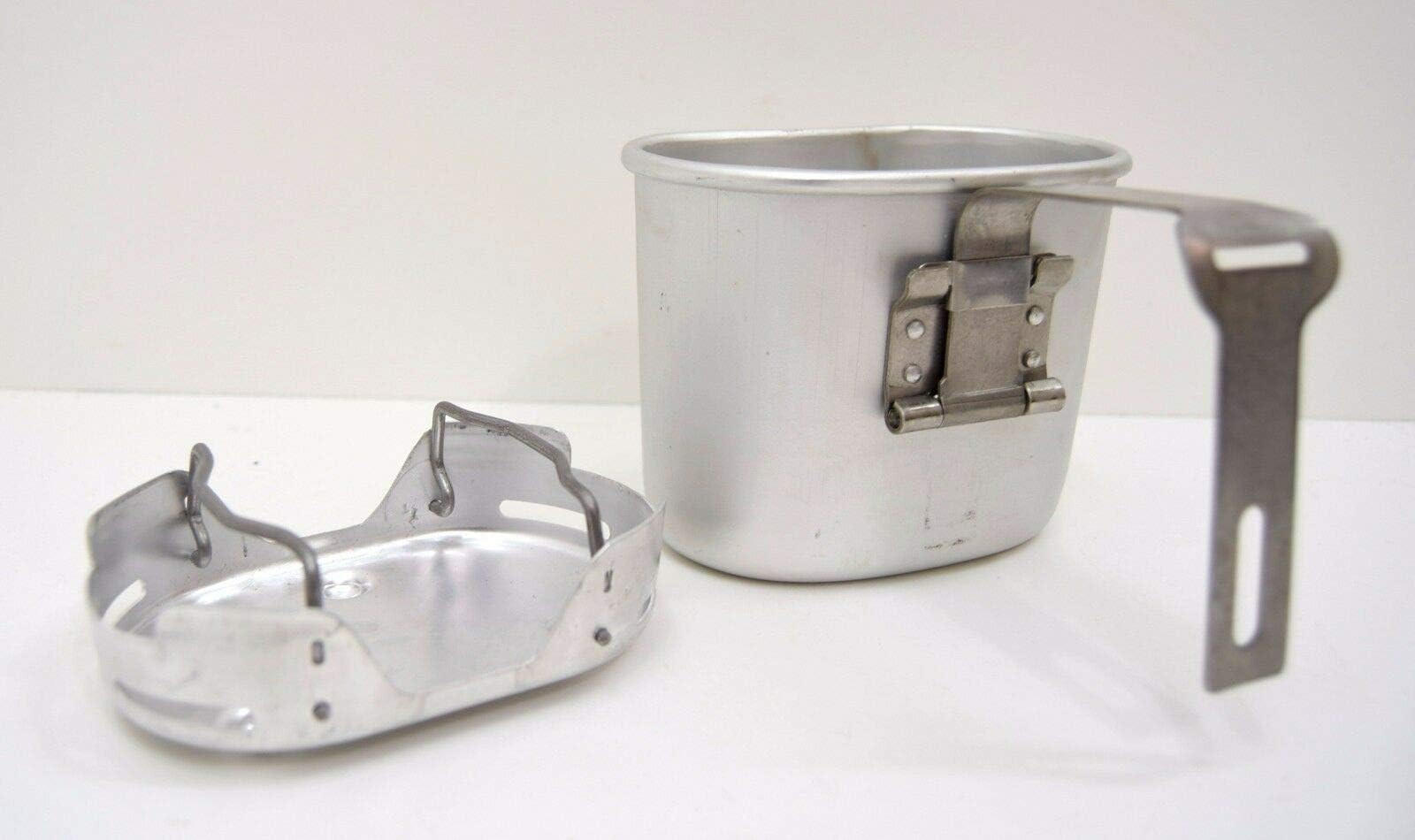 Military Surplus Belgian Army Cooking Set Cup + Stove (Silver, Stainless Steel, Aluminum)