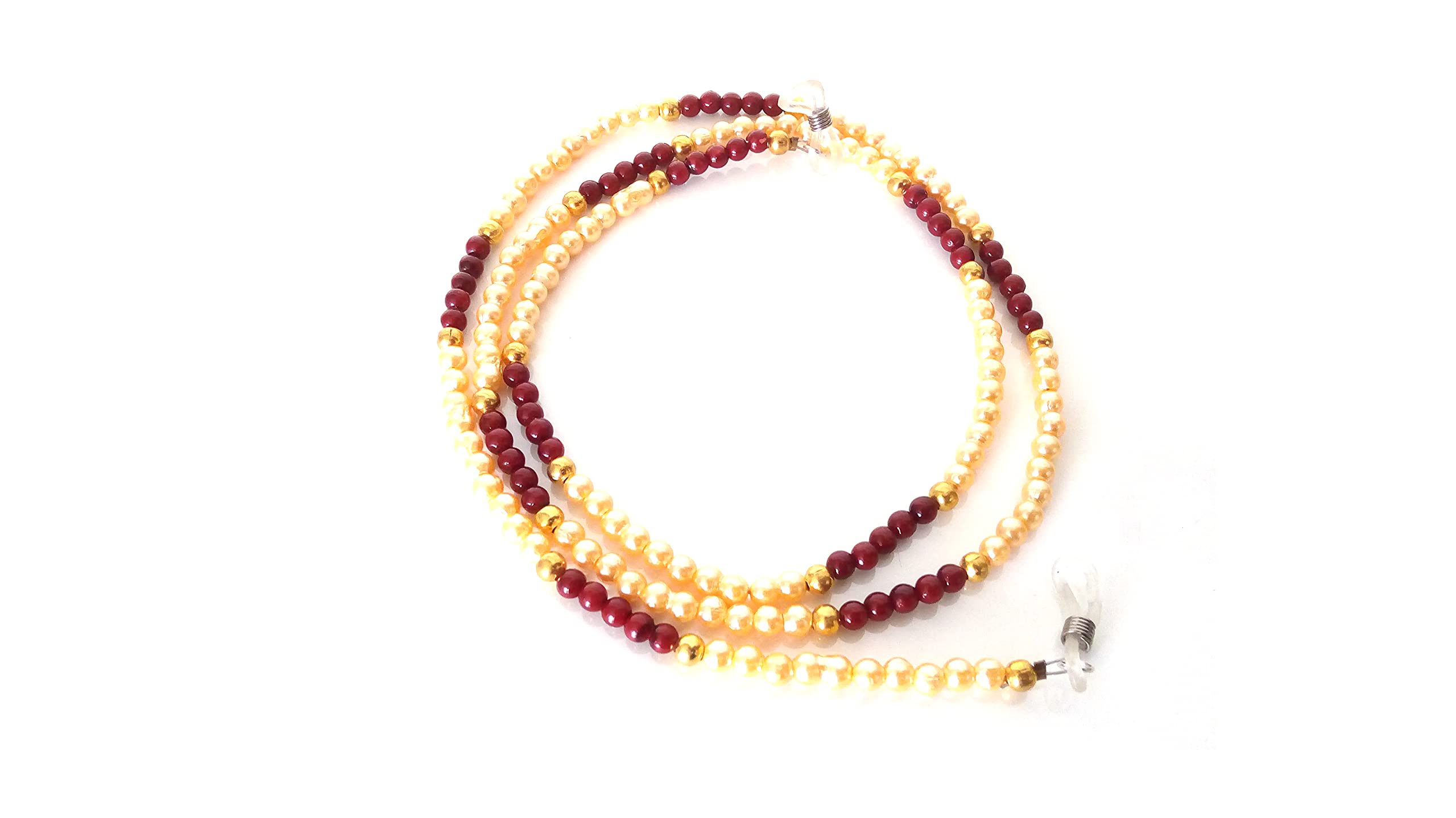 Neck Pearl Chain Cord For Eyeglass Sunglasses Frame Spectacle Frame Brown Yellow Multi Colour-image-13