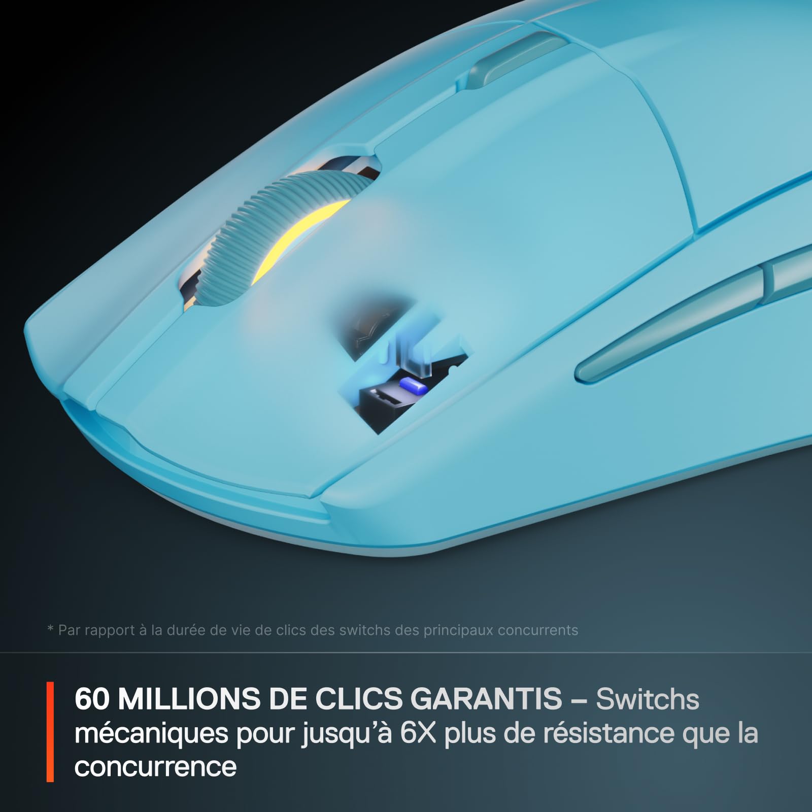 SteelSeries Rival 3 Wireless Gen 2 Souris Gaming sans Fil - 2,4 GHz et Bluetooth - TrueMove Capteur Optique TrueMove Air 18000 DPI - Durabilité 60 mil de clics - Poids léger - Patins 100% PTFE - Aqua